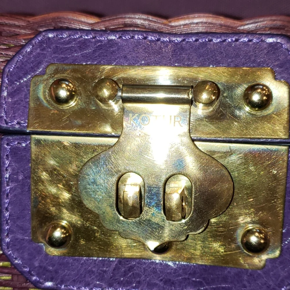 Vintage KOTUR Raisin Purple Jardines‎ Clutch